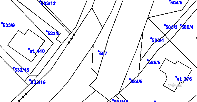 Parcela st. 507 v KÚ Trněný Újezd u Zákolan, Katastrální mapa