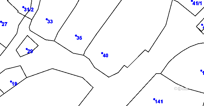 Parcela st. 40 v KÚ Zakřany, Katastrální mapa