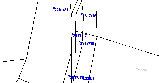 Parcela st. 2817/16 v KÚ Zákřov, Katastrální mapa