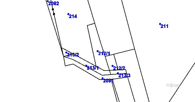 Parcela st. 212/1 v KÚ Lasvice, Katastrální mapa