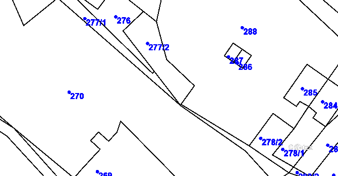 Parcela st. 277 v KÚ Starý Šidlov, Katastrální mapa