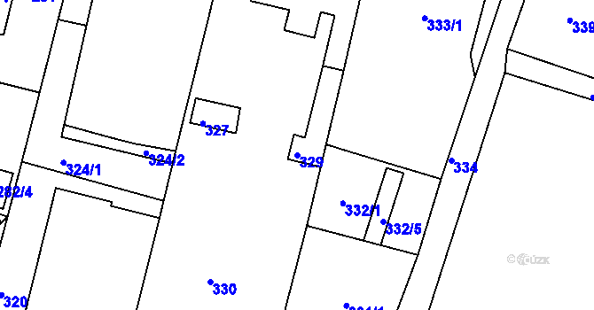 Parcela st. 329 v KÚ Zákupy, Katastrální mapa