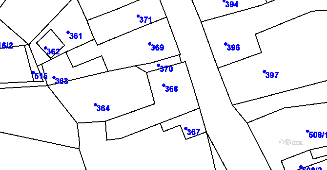 Parcela st. 368 v KÚ Zákupy, Katastrální mapa