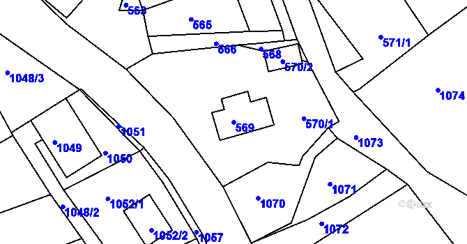 Parcela st. 569 v KÚ Zákupy, Katastrální mapa