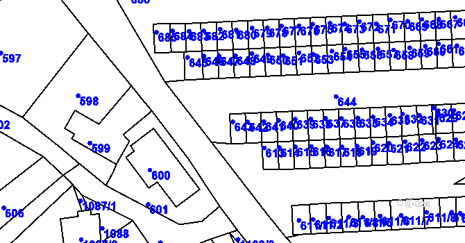 Parcela st. 643 v KÚ Zákupy, Katastrální mapa