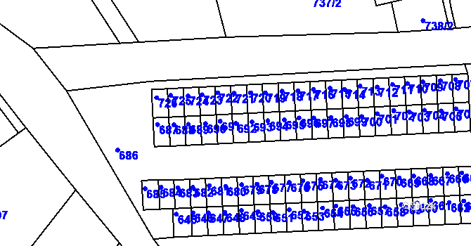 Parcela st. 692 v KÚ Zákupy, Katastrální mapa