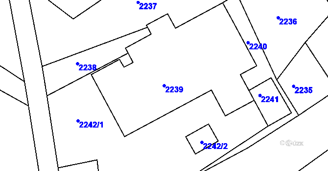 Parcela st. 2239 v KÚ Zákupy, Katastrální mapa