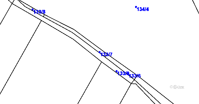 Parcela st. 133/7 v KÚ Přebozy, Katastrální mapa
