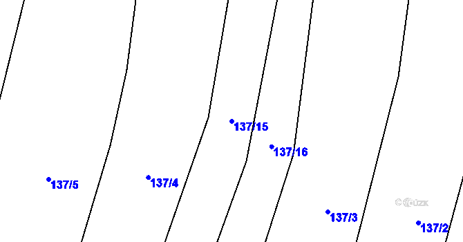 Parcela st. 137/15 v KÚ Přebozy, Katastrální mapa