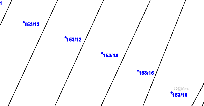 Parcela st. 153/14 v KÚ Přebozy, Katastrální mapa