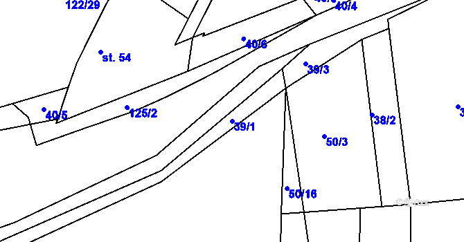 Parcela st. 39/1 v KÚ Zalešany, Katastrální mapa