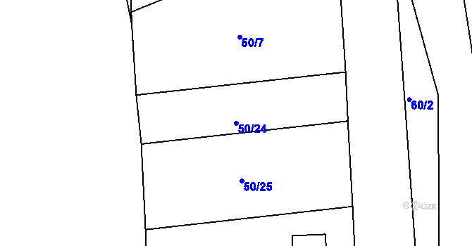 Parcela st. 50/24 v KÚ Zalešany, Katastrální mapa