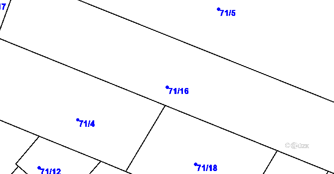 Parcela st. 71/16 v KÚ Zalešany, Katastrální mapa