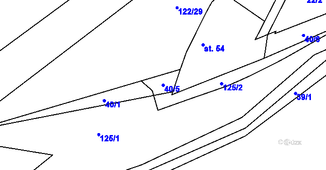 Parcela st. 40/5 v KÚ Zalešany, Katastrální mapa