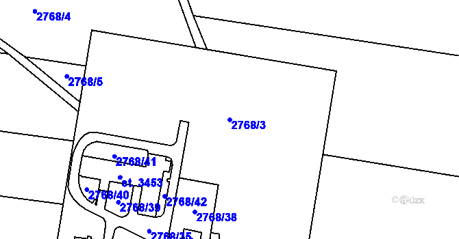 Parcela st. 2768/3 v KÚ Horní Dolce, Katastrální mapa