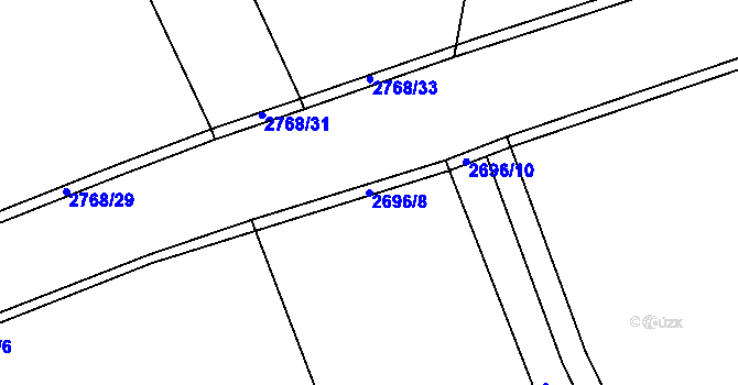 Parcela st. 2696/8 v KÚ Horní Dolce, Katastrální mapa