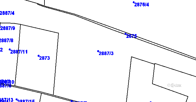 Parcela st. 2887/3 v KÚ Horní Dolce, Katastrální mapa