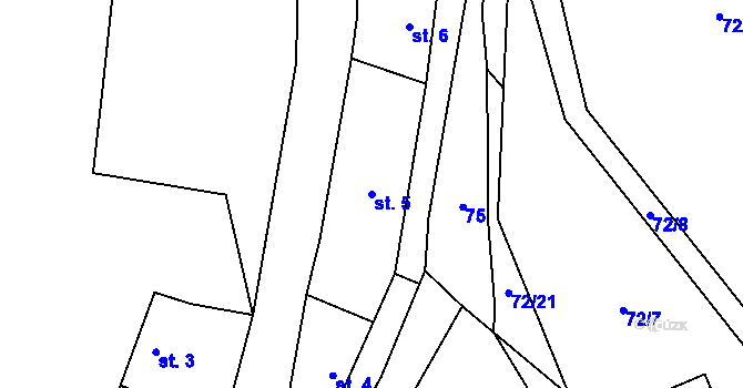 Parcela st. 5 v KÚ Rtyně, Katastrální mapa
