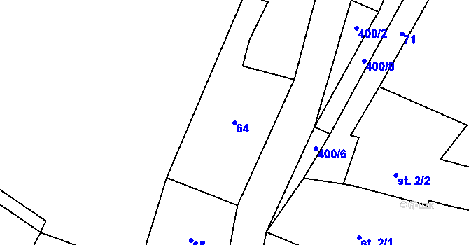 Parcela st. 64 v KÚ Rtyně, Katastrální mapa