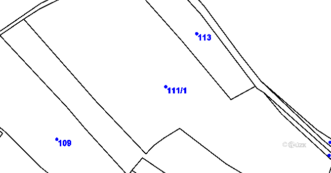 Parcela st. 111/1 v KÚ Rtyně, Katastrální mapa