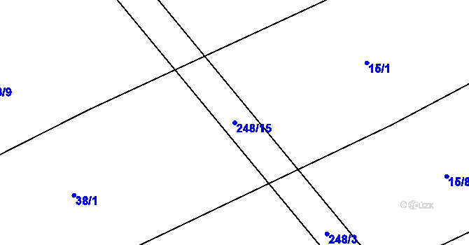 Parcela st. 248/15 v KÚ Vestec u Jaroměře, Katastrální mapa