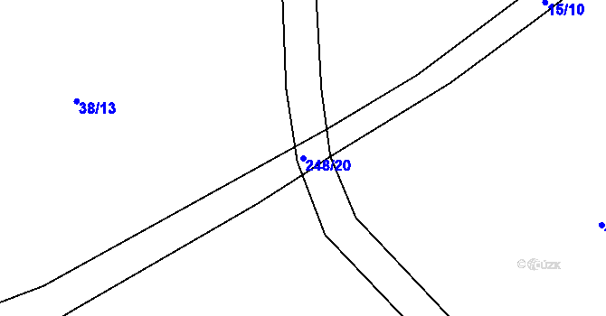 Parcela st. 248/20 v KÚ Vestec u Jaroměře, Katastrální mapa