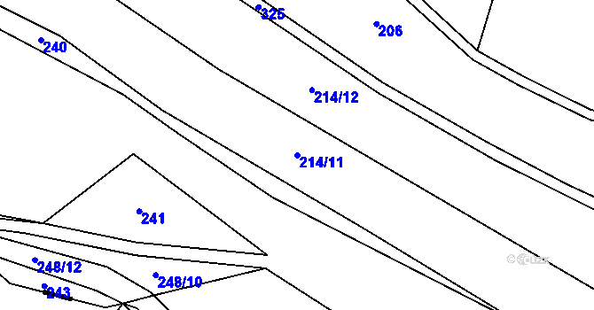 Parcela st. 214/11 v KÚ Vestec u Jaroměře, Katastrální mapa
