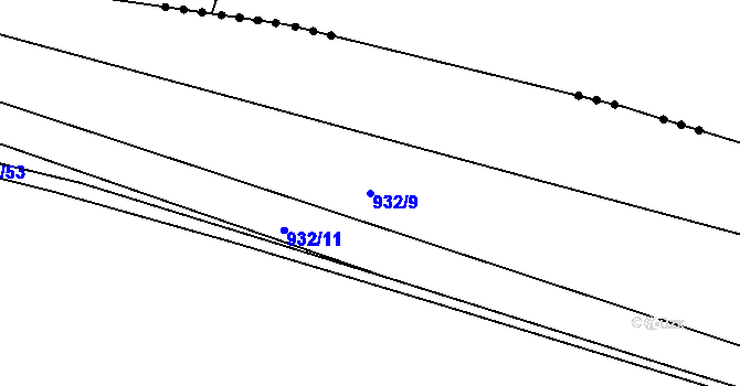 Parcela st. 932/9 v KÚ Mažice, Katastrální mapa