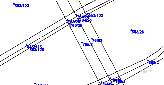 Parcela st. 765/2 v KÚ Zálší u Chocně, Katastrální mapa