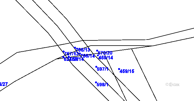 Parcela st. 570/20 v KÚ Zálší u Chocně, Katastrální mapa