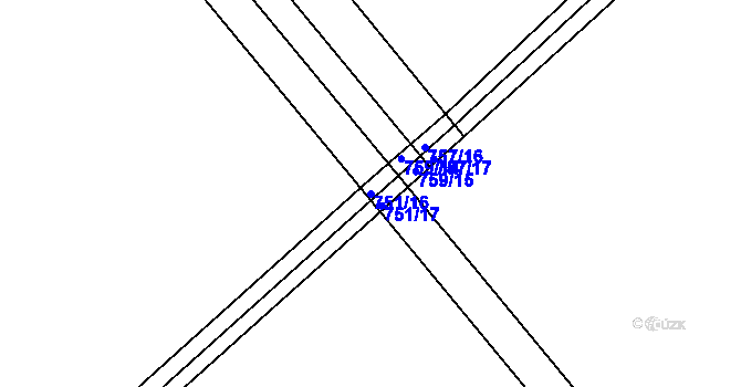 Parcela st. 751/16 v KÚ Zálší u Chocně, Katastrální mapa