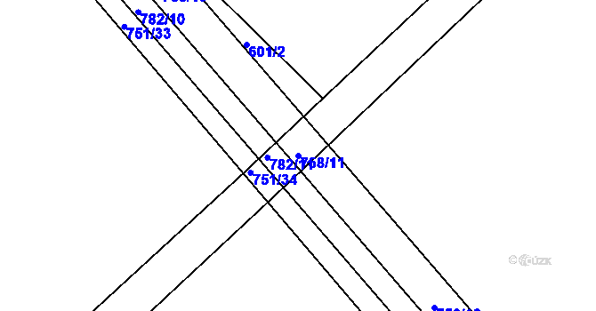 Parcela st. 758/11 v KÚ Zálší u Chocně, Katastrální mapa
