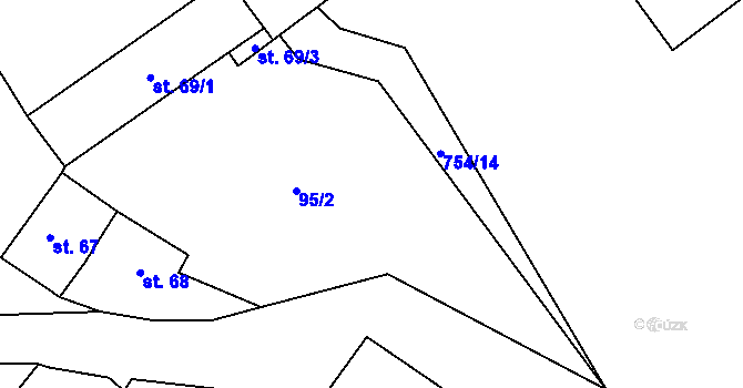 Parcela st. 754/9 v KÚ Záluží u Hořovic, Katastrální mapa