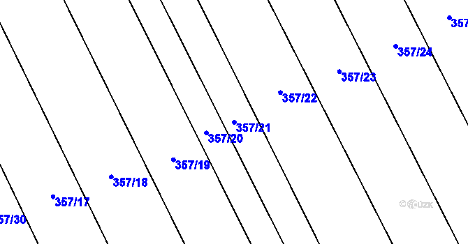 Parcela st. 357/21 v KÚ Záluží u Hořovic, Katastrální mapa