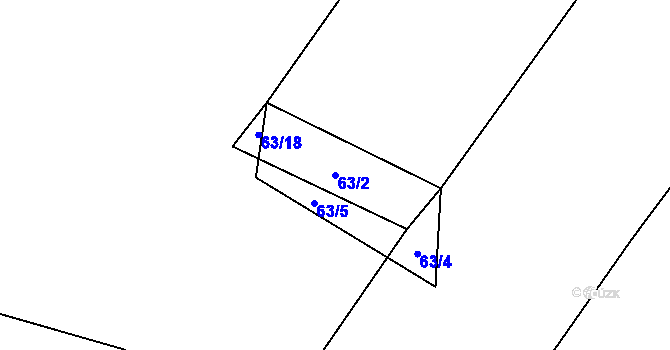 Parcela st. 63/2 v KÚ Záluží u Vodňan, Katastrální mapa