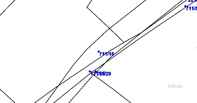 Parcela st. 711/18 v KÚ Záluží u Vodňan, Katastrální mapa