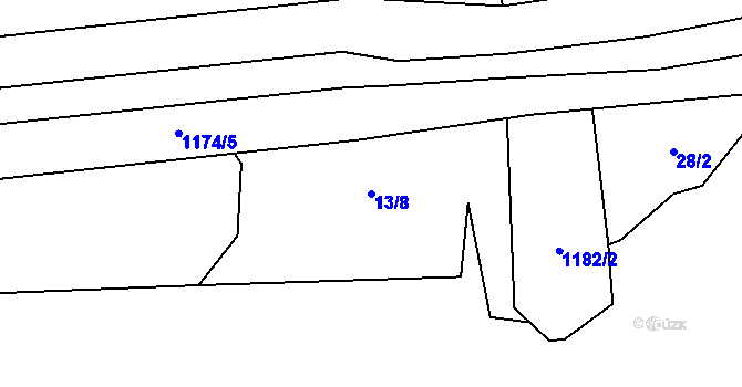 Parcela st. 13/8 v KÚ Záluží u Litvínova, Katastrální mapa