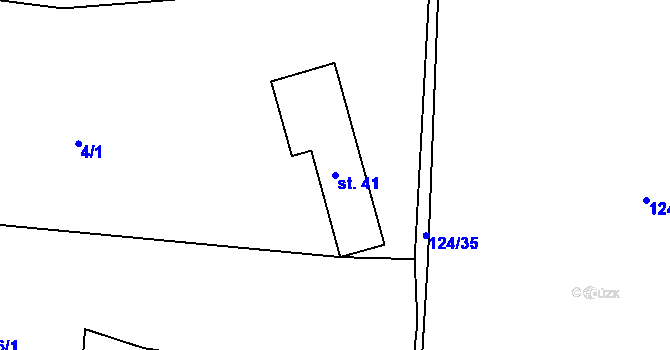Parcela st. 41 v KÚ Rybňany, Katastrální mapa