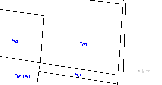 Parcela st. 7/1 v KÚ Rybňany, Katastrální mapa