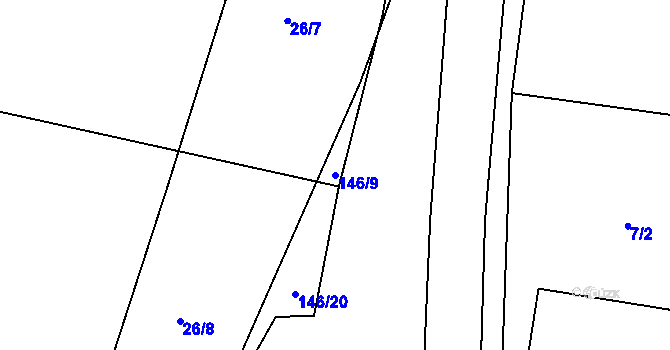 Parcela st. 146/9 v KÚ Rybňany, Katastrální mapa