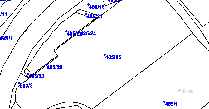 Parcela st. 485/15 v KÚ Stekník, Katastrální mapa