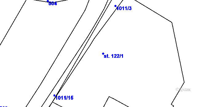Parcela st. 122/1 v KÚ Záměl, Katastrální mapa