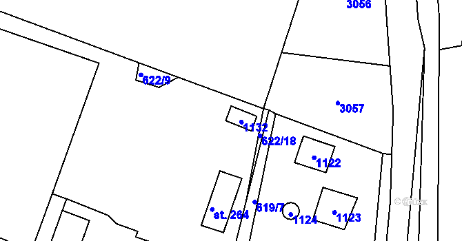 Parcela st. 244 v KÚ Záměl, Katastrální mapa