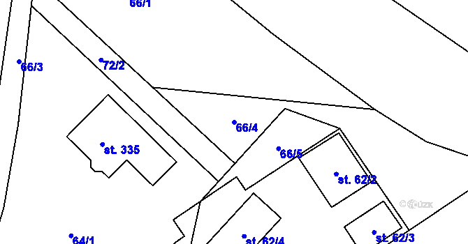 Parcela st. 66/4 v KÚ Záměl, Katastrální mapa