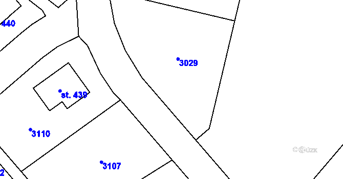 Parcela st. 612/11 v KÚ Záměl, Katastrální mapa