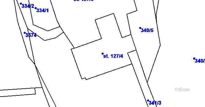 Parcela st. 127/4 v KÚ Záměl, Katastrální mapa