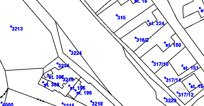 Parcela st. 1071/32 v KÚ Záměl, Katastrální mapa