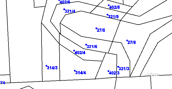 Parcela st. 321/6 v KÚ Janovičky u Zámrsku, Katastrální mapa