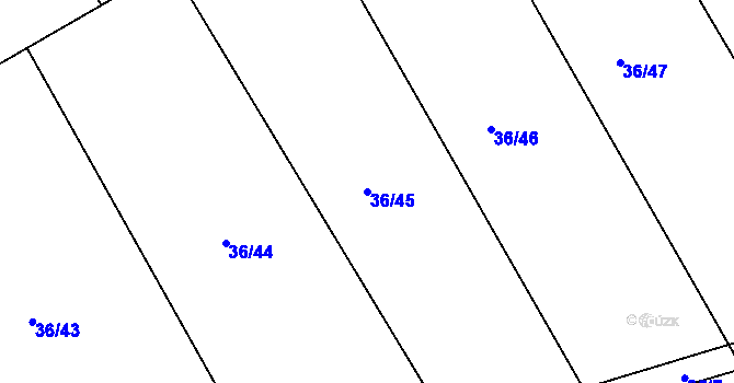 Parcela st. 36/45 v KÚ Janovičky u Zámrsku, Katastrální mapa