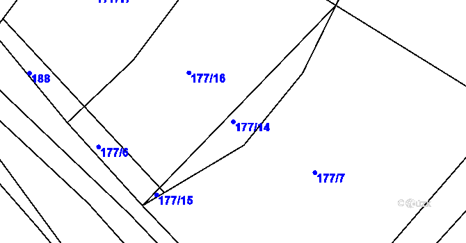 Parcela st. 177/14 v KÚ Janovičky u Zámrsku, Katastrální mapa